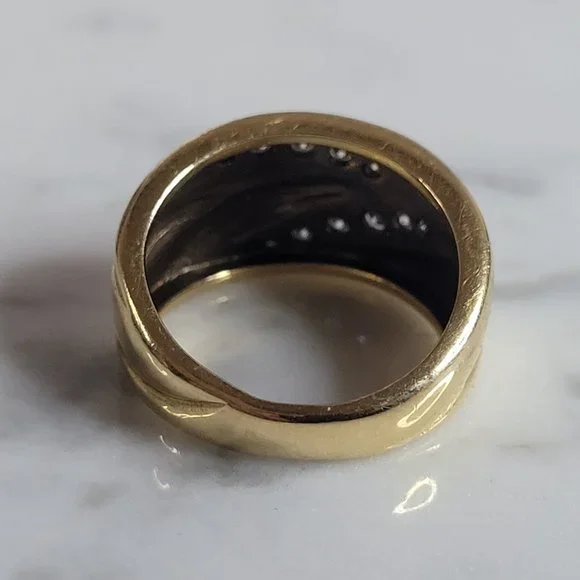 Womens Vintage Estate 18K Gold Bruno Guidi Designer Diamond Ring 5.5g E6932